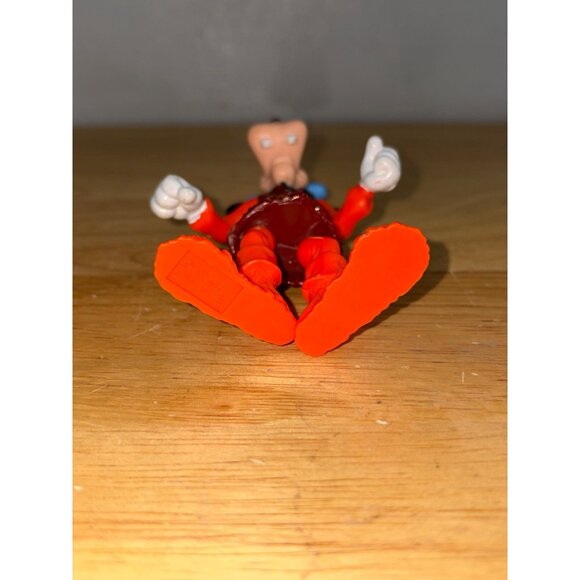 Vintage Disney Epcot Goofy Viking Action Figure Figurine Toy Blue Helmet Orange - Picture 6 of 7